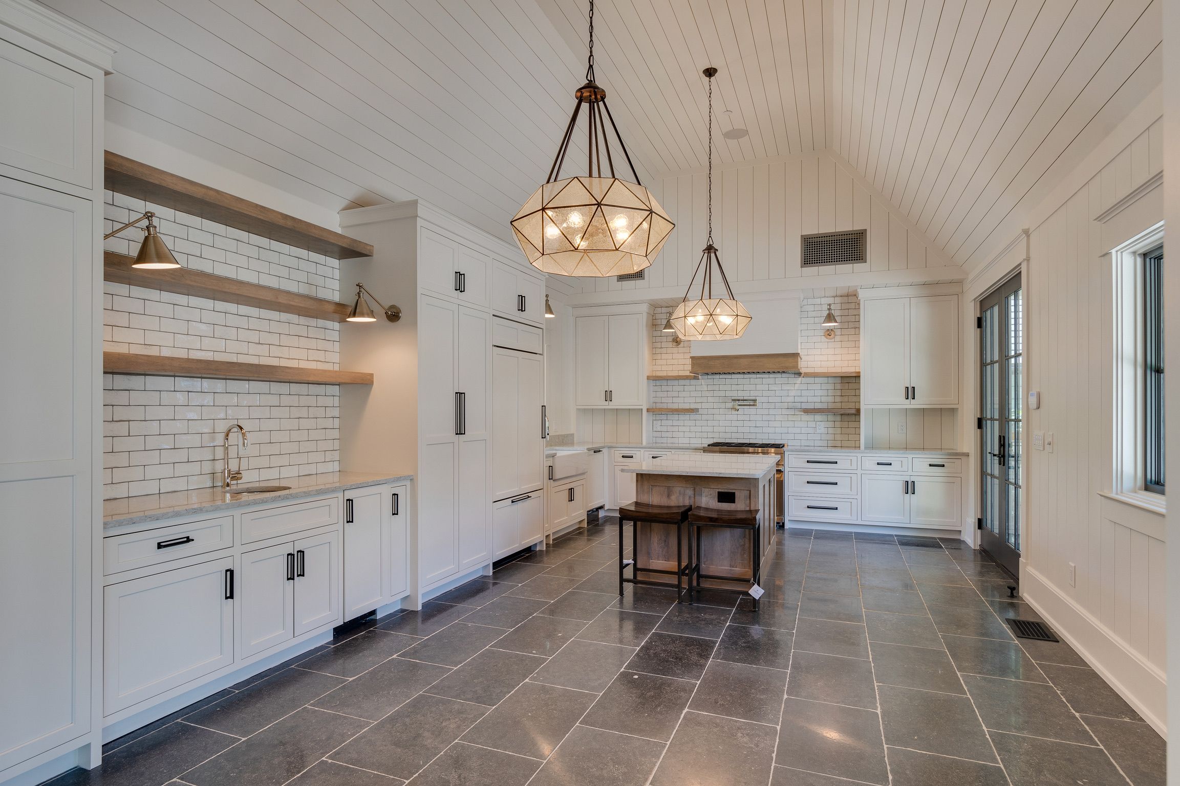 Kitchen of a modern farmhouse luxury custom home built by Brentwood Builders